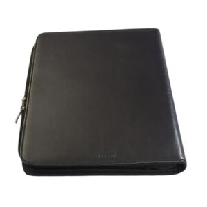 Bugatti Black Writing Case / Portfolio – Vegan Leather, 3-Ring Binder, Organizer